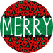 Wreath Sign, Green Leopard Trees, Merry Christmas Sign, 10" Round, Metal Sign, DECOE-560, DecoExchange, Sign For Wreath - DecoExchange