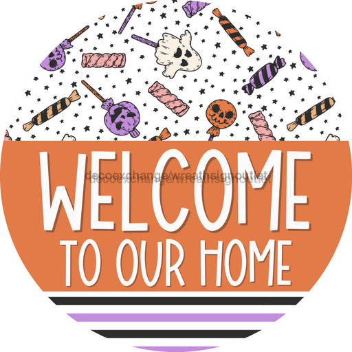 Wreath Sign Halloween Wreath Sign Candy Decoe-2400 For Round 10 Metal