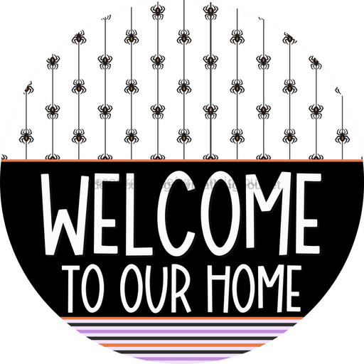 Wreath Sign Halloween Door Hanger Spider Decoe-2395 For Round 18 Wood