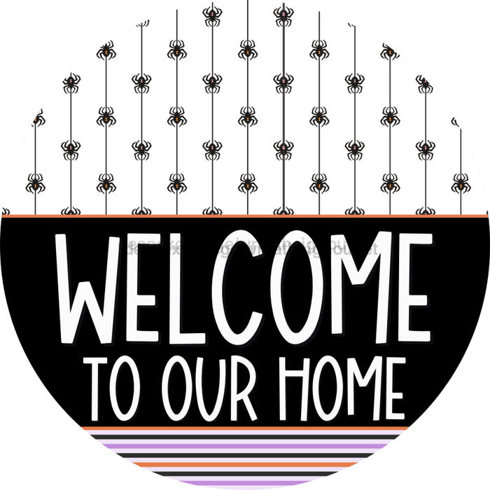 Wreath Sign Halloween Door Hanger Spider Decoe-2395 For Round 18 Wood