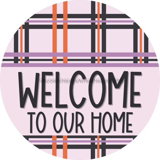 Wreath Sign Halloween Door Hanger Welcome Decoe-2391 For Round 18 Wood