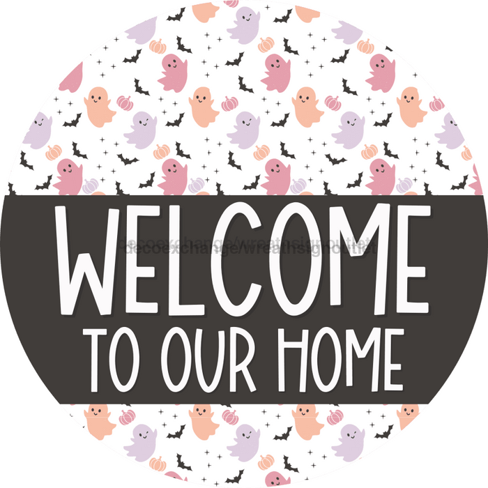 Wreath Sign Halloween Door Hanger Welcome Decoe-2403 For Round 18 Wood