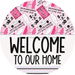 Wreath Sign Halloween Wreath Sign Funny Welcome Wednesday We Wear Pink Decoe-2392 For Round 12 metal
