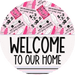 Wreath Sign Halloween Wreath Sign Funny Welcome Wednesday We Wear Pink Decoe-2392 For Round 12 metal