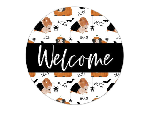 Wreath Sign Halloween Wreath Sign Guinea Pig Decoe-2408 For Round 12 metal