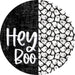 Wreath Sign Halloween Hey Boo Ghost Decoe-2363 For Round 11.75 Metal