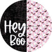 Wreath Sign Halloween Hey Boo Pink Ghost Decoe-2366 For Round 10 Wood