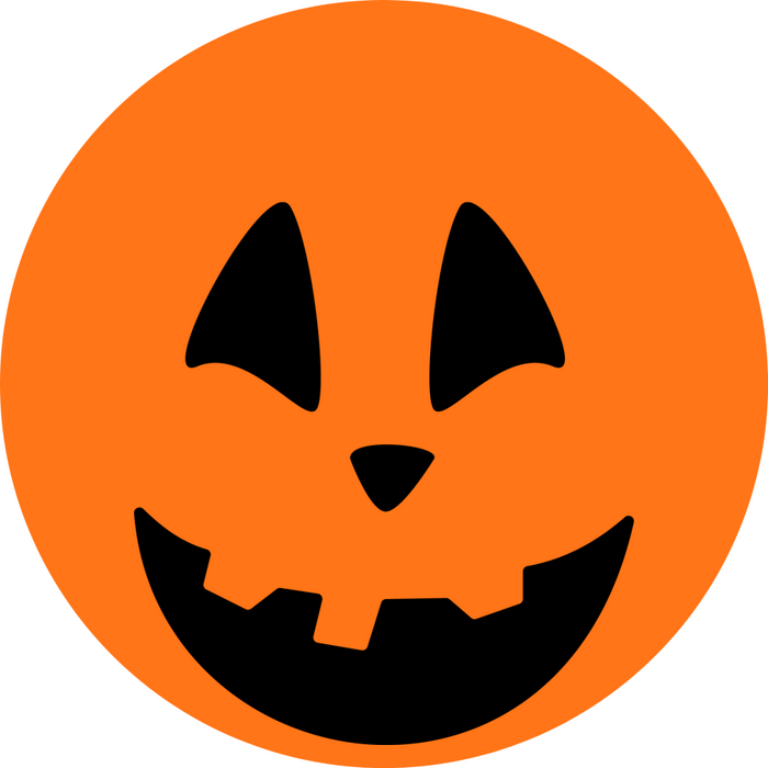 Wreath Sign, Halloween Sign, Jack-O-Lantern Sign, Halloween Face, DECOE-2077, Sign For Wreath, Round Sign, DecoExchange - DecoExchange®