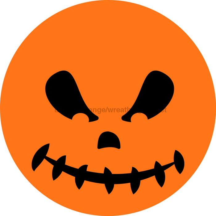 Wreath Sign, Halloween Sign, Jack-O-Lantern Sign, Halloween Face, DECOE-2079, Sign For Wreath, Round Sign, DecoExchange - DecoExchange®