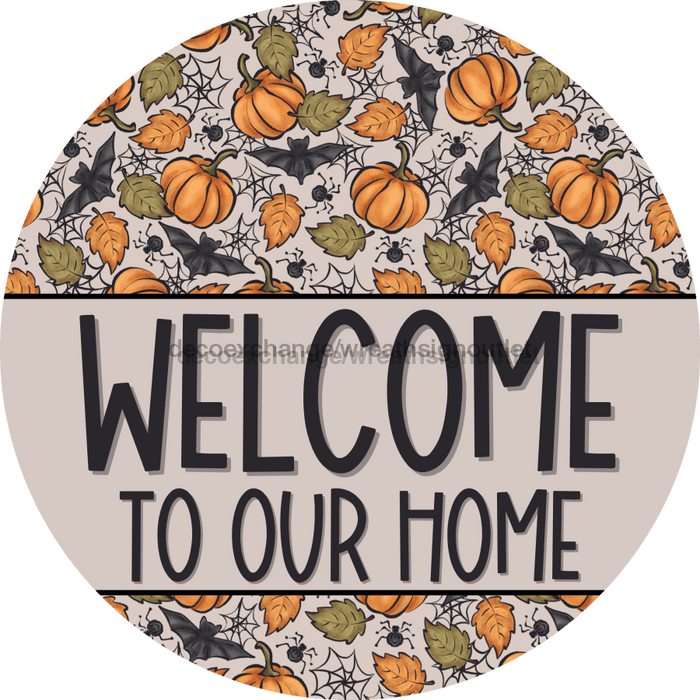Wreath Sign Halloween Wreath Sign Pumpkin Fall Decoe-2384 For Round 10 Metal