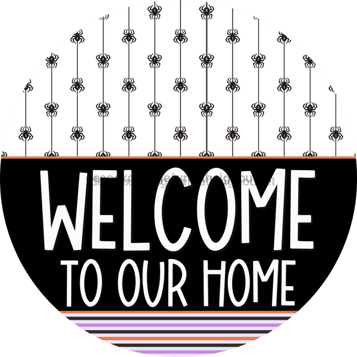 Wreath Sign Halloween Wreath Sign Spider Decoe-2395 For Round 10 Wood