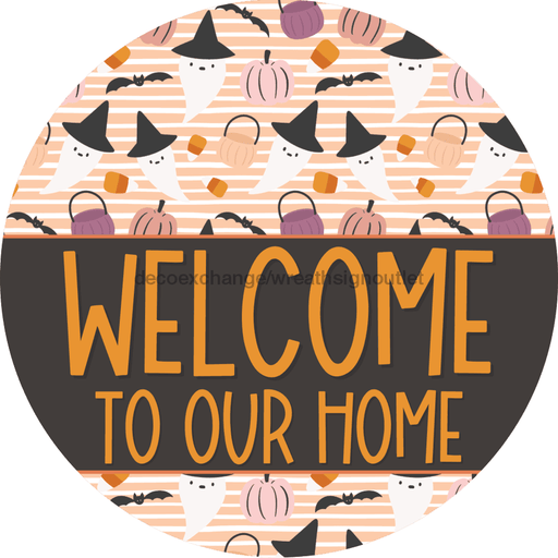 Wreath Sign Halloween Wreath Sign Vintage Decoe-2393 For Round 12 metal