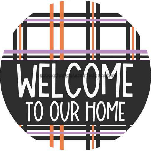 Wreath Sign Halloween Wreath Sign Welcome Decoe-2402 For Round 10 Metal