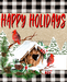 Wreath Sign, Happy Holidays, Christmas Cardinals, Christmas Sign, 8x10"Metal Sign DECOE-357, Sign For Wreath, DecoExchange - DecoExchange