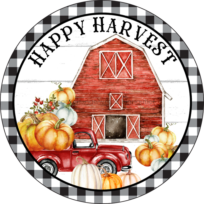 Wreath Sign, Harvest Sign, Fall Farmhouse Sign, DECOE-2103, Sign For Wreath, Round Sign, DecoExchange - DecoExchange®