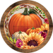 Wreath Sign, Harvest Sign, Pumpkin Fall Sign, DECOE-2105, Sign For Wreath, Round Sign, DecoExchange - DecoExchange®