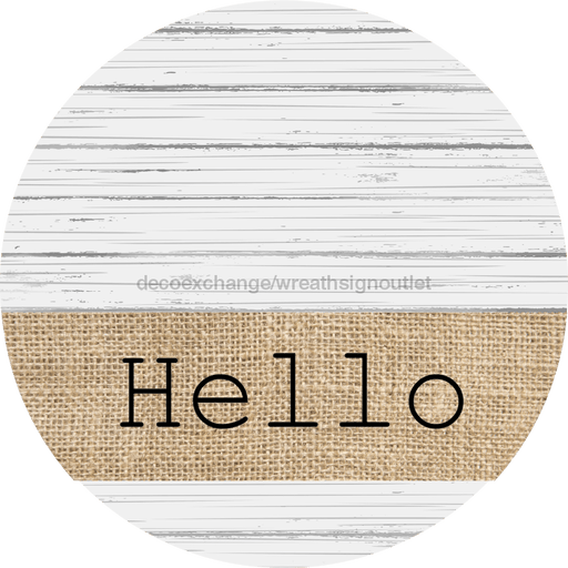 Wreath Sign, Hello Sign, simple Sign, DECOE-542, Sign For Wreath, DecoExchange - DecoExchange
