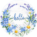 Wreath Sign, Hello Spring Sign, Floral Sign, 18" Wood Round  Sign DECOE-257, Sign For Wreath, DecoExchange
