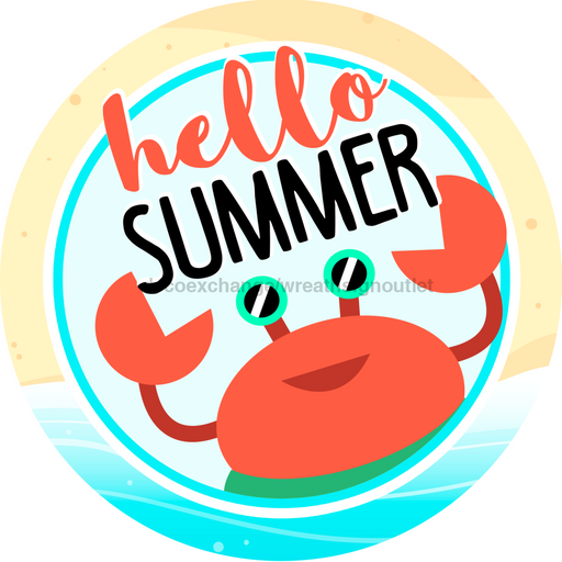 Wreath Sign, Hello Summer, Summer Sign, DECOE-644, Sign For Wreath, DecoExchange - DecoExchange®