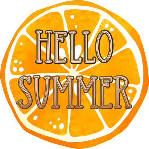 Wreath Sign, Hello Summer Sign, Orange Sign, Round Summer Sign, DECOE-504, Sign For Wreath, DecoExchange - DecoExchange