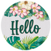 Wreath Sign, Hello Sign, Tropical Sign, DECOE-1181, Sign For Wreath, Round Sign, DecoExchange - DecoExchange®
