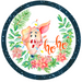 Wreath Sign, Ho Ho Christmas Pig 18" Wood Round  Sign DECOE-065, Sign For Wreath, DecoExchange
