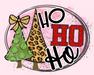 Wreath Sign, Ho Ho Ho, Pink Christmas Sign, 8"x10" Metal Sign, DECOE-986, Sign For Wreath, DecoExchange - DecoExchange