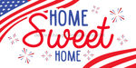 Wreath Sign, Home Sweet Home Patriotic Sign, 6x12" Metal Sign, DECOE-499, DecoExchange, Sign For Wreath - DecoExchange