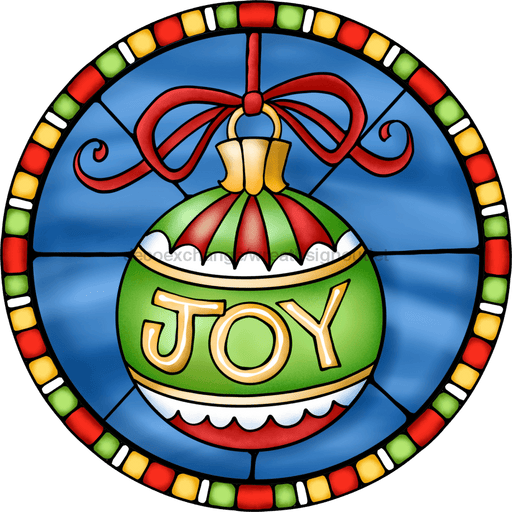 Wreath Sign, Joy Sign, Christmas Sign, Stained Glass, DECOE-1113, Sign For Wreath, DecoExchange - DecoExchange®