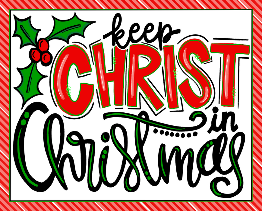 Wreath Sign, Keep Christ in Christmas Sign, 8x10",Metal Sign DECOE-919, Sign For Wreath, DecoExchange - DecoExchange