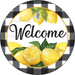 Wreath Sign, Lemon Sign, Welcome Sign, 10" Round Metal Sign DECOE-274, Sign For Wreath, DecoExchange - DecoExchange