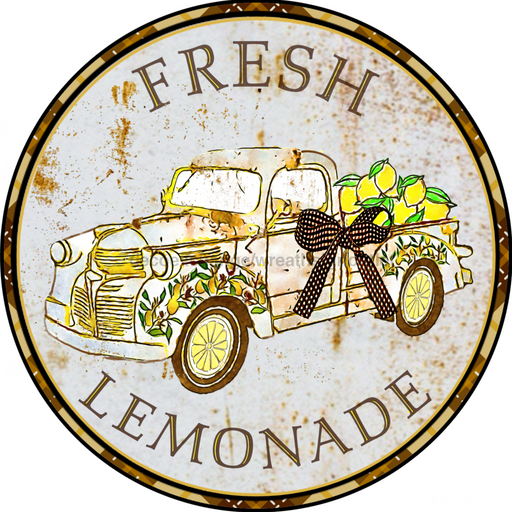 Wreath Sign, Lemonade Sign, Rustic Sign, 10" Round Metal Sign DECOE-297, Sign For Wreath, DecoExchange - DecoExchange