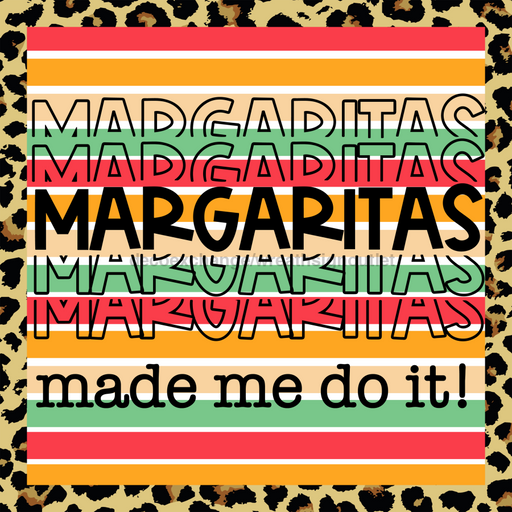 Wreath Sign, Margaritas, 10"x10" Metal Sign DECOE-596, Sign For Wreath, DecoExchange - DecoExchange