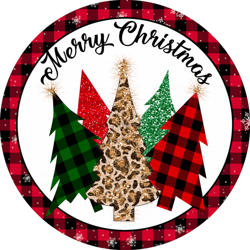 Wreath Sign, Merry Christmas, Christmas Sign, 12" Round Metal Sign DECOE-825, Sign For Wreath, DecoExchange - DecoExchange