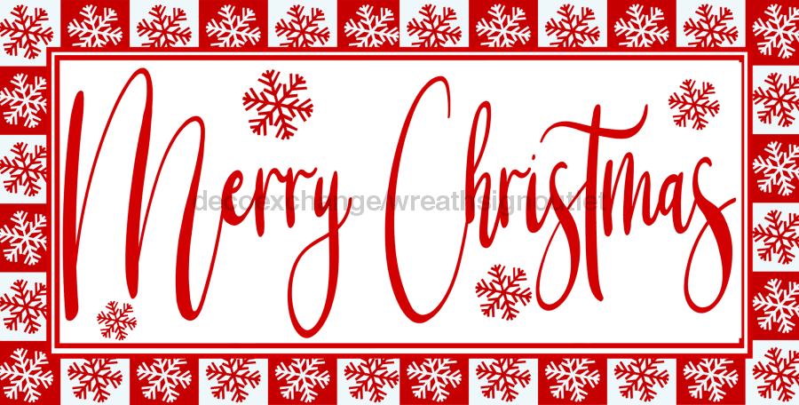 Wreath Sign, Merry Christmas, Christmas Sign, 6"x12" Metal Sign DECOE-717, Sign for Wreath, DecoExchange - DecoExchange