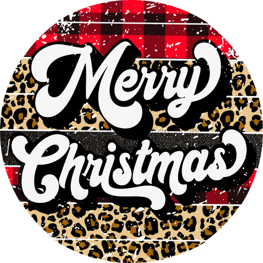 Wreath Sign, Merry Christmas, Grunge Christmas Sign, 10" Round, Metal Sign, DECOE-765, DecoExchange, Sign For Wreath - DecoExchange