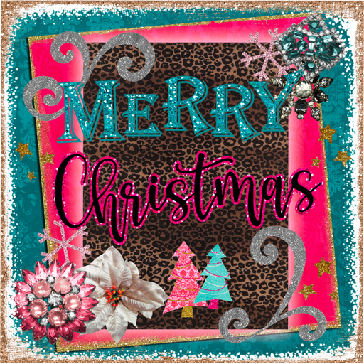 Wreath Sign, Merry Christmas, Pink Christmas Sign, 10x10" Metal Sign DECOE-800, Sign For Wreath, DecoExchange - DecoExchange