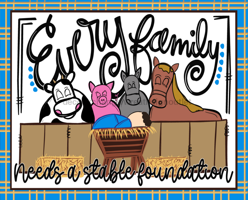 Wreath Sign, Nativity Scene Sign, 8x10", Metal Sign, DECOE-926, Sign For Wreath, DecoExchange - DecoExchange