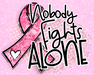 Wreath Sign, Nobody Fights Alone, Breast Cancer Awareness Sign, 8"x10" Metal Sign, DECOE-989, Sign For Wreath, DecoExchange - DecoExchange