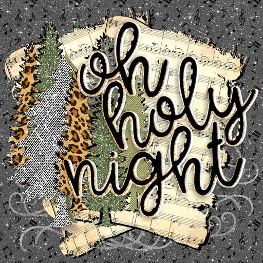 Wreath Sign, Oh Holy Night, Christmas Sign, 10"x10" Metal Sign, DECOE-980, Sign For Wreath, DecoExchange - DecoExchange
