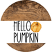 Wreath Sign Orange Fall Hello Pumpkin Decoe-2346 For Round 10 Wood