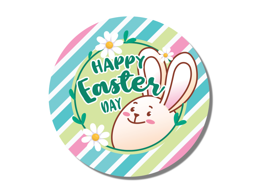 Wreath Sign, Pastel Easter Sign, Easter Bunny Sign, DECOE-464, Sign For Wreath, DecoExchange - DecoExchange