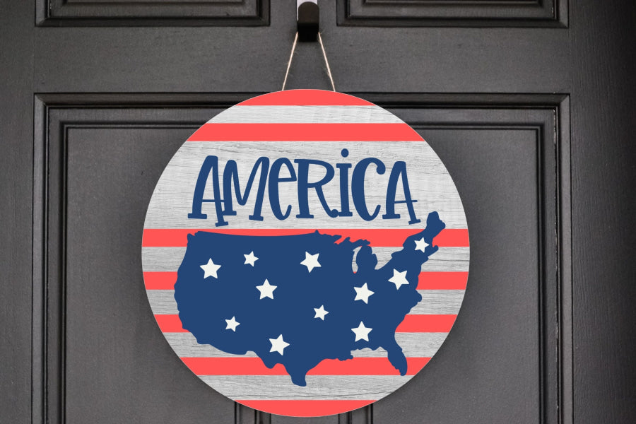 Wreath Sign, Patriotic Sign, DECOE-2051, Sign For Wreath, Door Hanger, DecoExchange - DecoExchange®