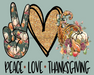 Wreath Sign, Peace Love Thanksgiving, Fall Sign, 8x10" Metal Sign DECOE-805, Sign For Wreath, DecoExchange - DecoExchange
