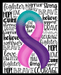 Wreath Sign, Pink Teal and Purple Awareness Sign, Thyroid Cancer, 8x10" Metal Sign DECOE-895, Sign For Wreath, DecoExchange - DecoExchange