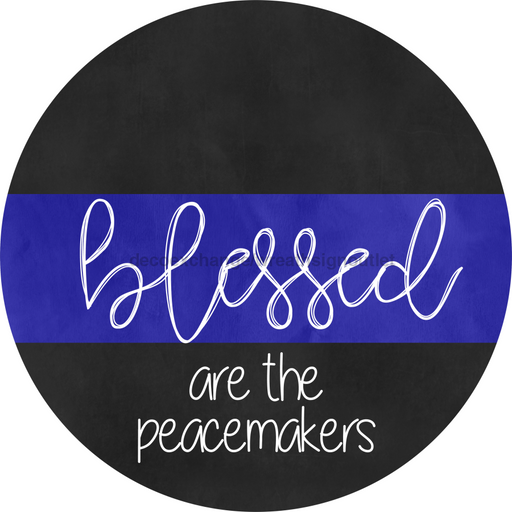 Wreath Sign, Police Sign, 18" Wood Round Sign, DECOE-636, DecoExchange, Sign For Wreath - DecoExchange®