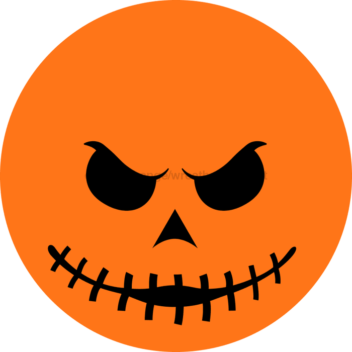 Wreath Sign Pumpkin Face Decoe-2358 For Round 18 Wood