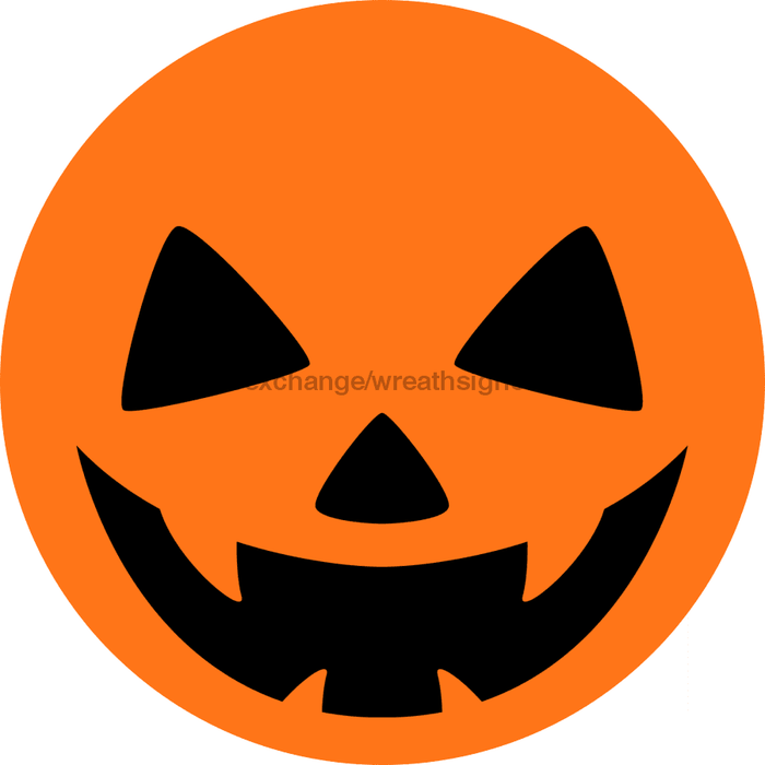 Wreath Sign Pumpkin Face Decoe-2359 For Round 10 Metal
