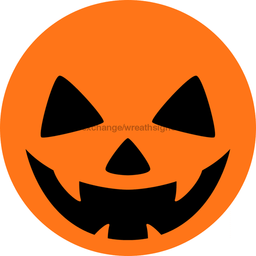 Wreath Sign Pumpkin Face Decoe-2359 For Round 10 Wood