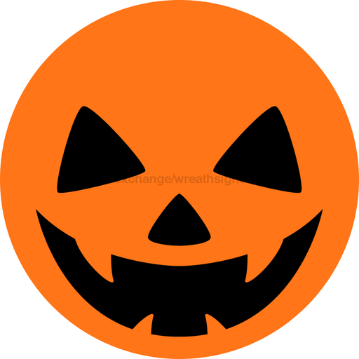 Wreath Sign Pumpkin Face Decoe-2359 For Round 18 Wood